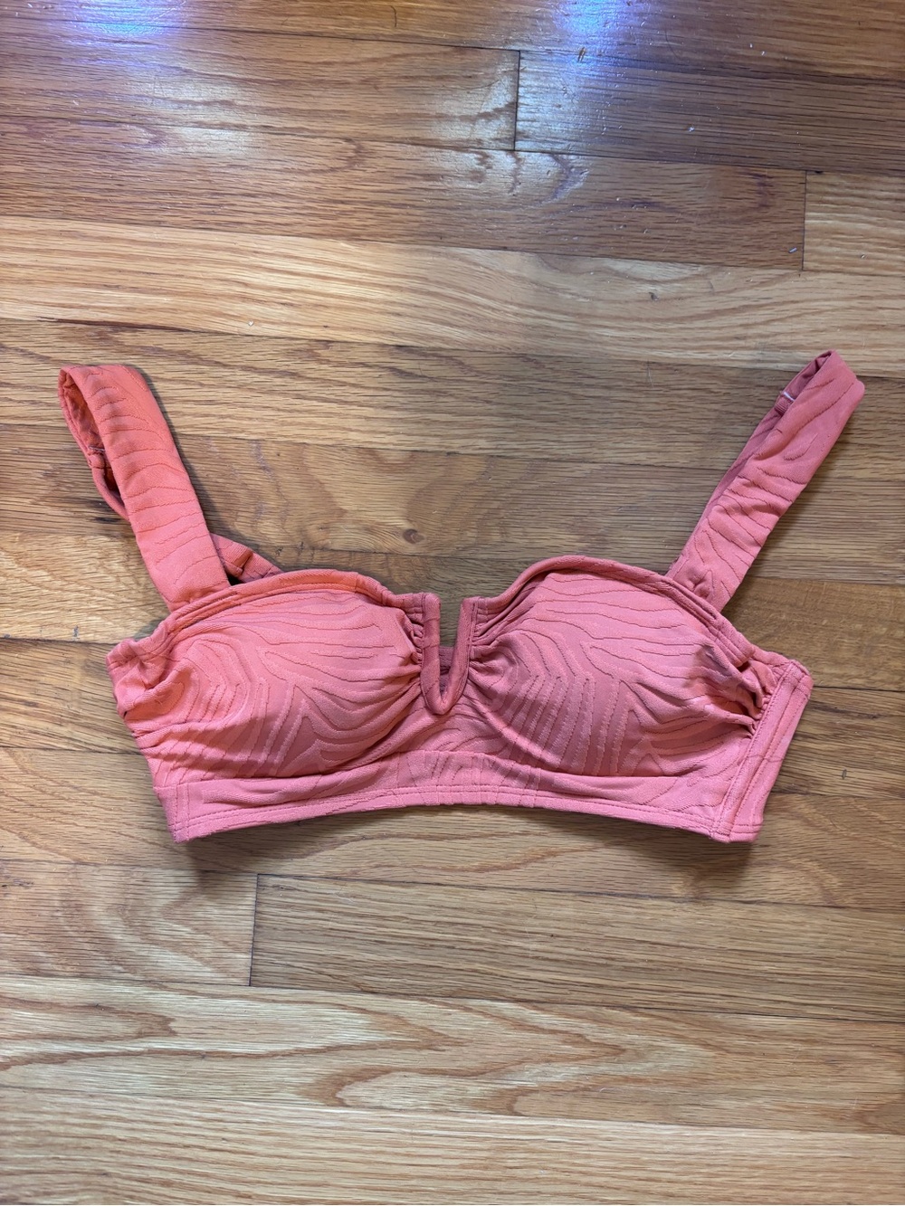 Women’s Structured Bikini Top in an orange/coral color